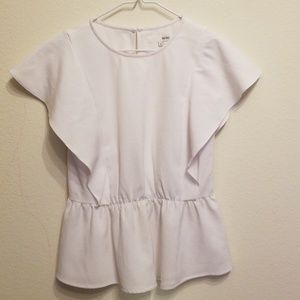 Mixxo white ruffle blouse